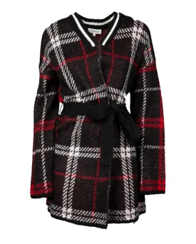 Long tartan cardigan