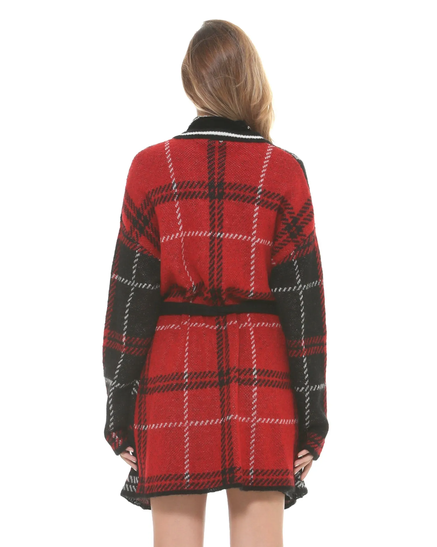 Long tartan cardigan