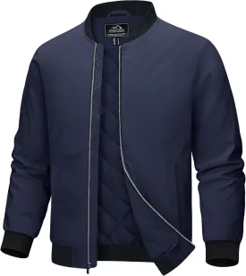 MAGCOMSEN Bomber Jackets for Men Winter Casual Quilted Jacket Warm Windproof Padded Jackets Zip Up Coats