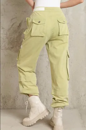Matcha-alatte Slouchy Y2K Cargo Jogger Pants