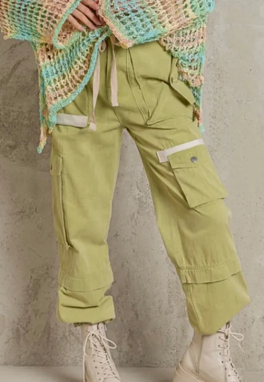 Matcha-alatte Slouchy Y2K Cargo Jogger Pants