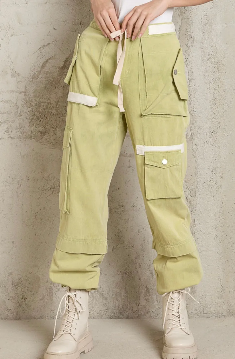 Matcha-alatte Slouchy Y2K Cargo Jogger Pants