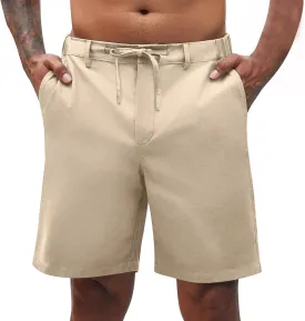 Men Cargo Shorts Summer Beach Sports Pants Casual Solid Lightweight Baggy Drawstring Athletic Pants with Pockets