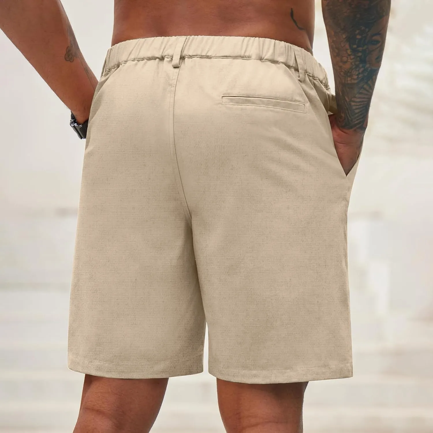 Men Cargo Shorts Summer Beach Sports Pants Casual Solid Lightweight Baggy Drawstring Athletic Pants with Pockets