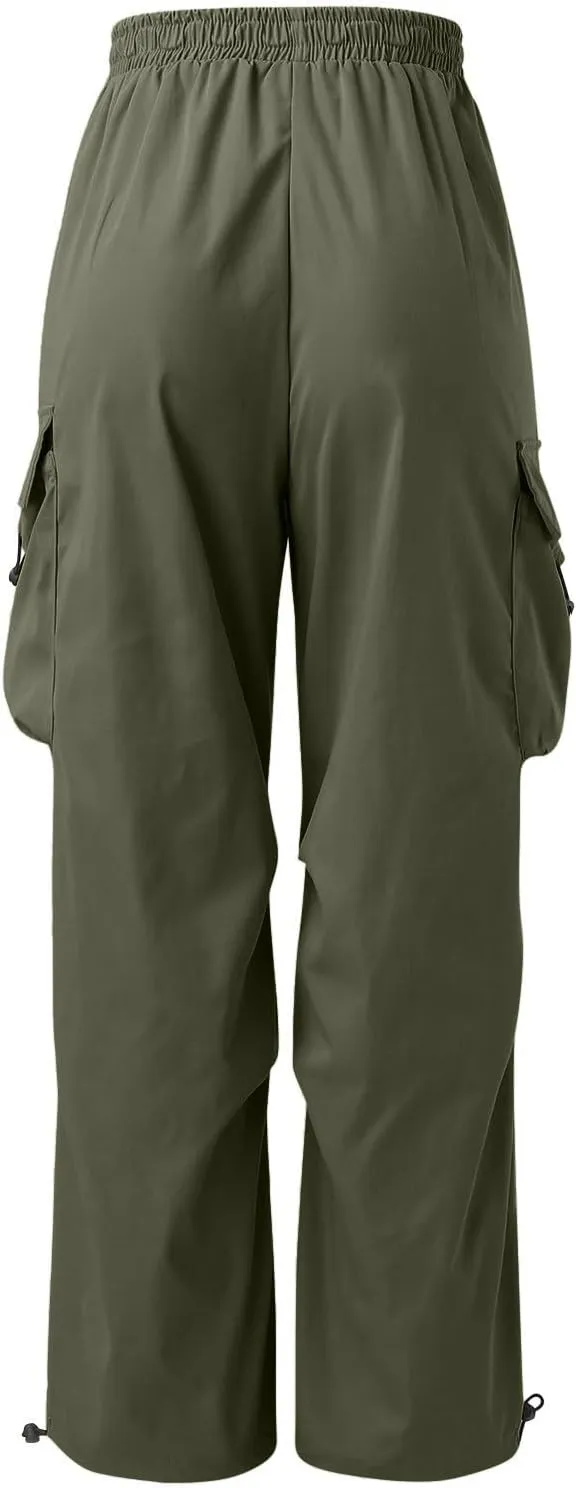 Men's Baggy Cargo Pants,Work Parachute Cargo Pants Y2k Casual Hip Hop Harem Pants with Pockets Sports Running Streewear