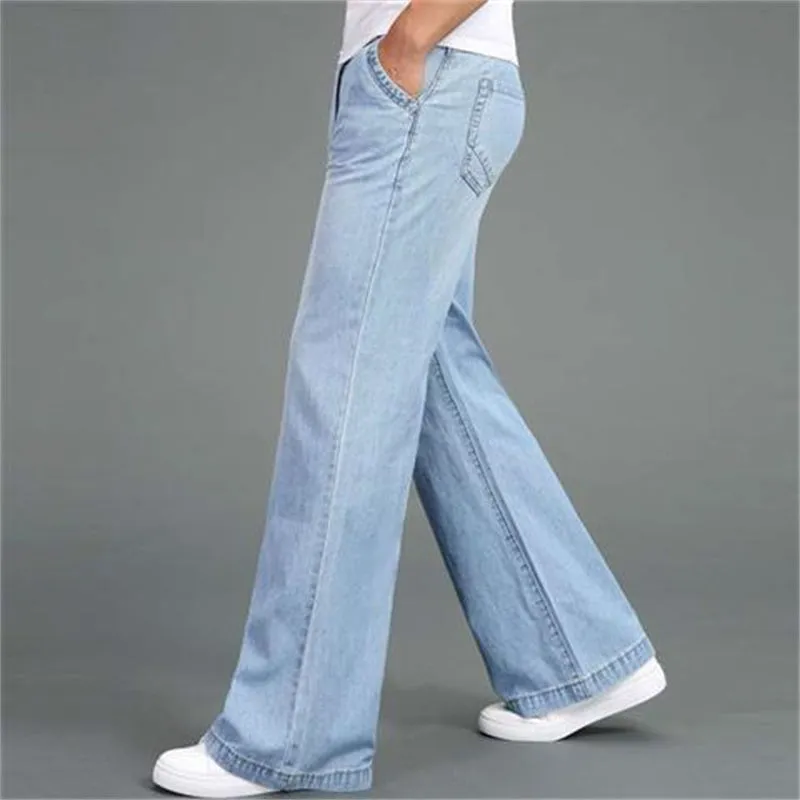 Men's Loose Straight-Leg Flared Jeans - GlamzLife