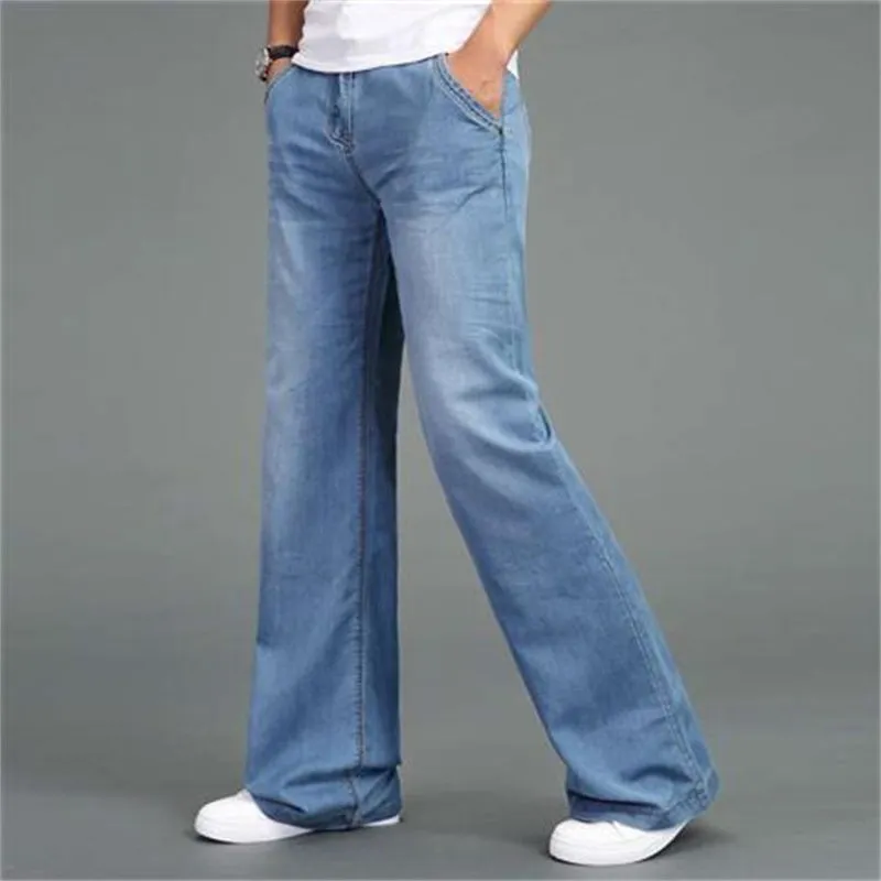 Men's Loose Straight-Leg Flared Jeans - GlamzLife