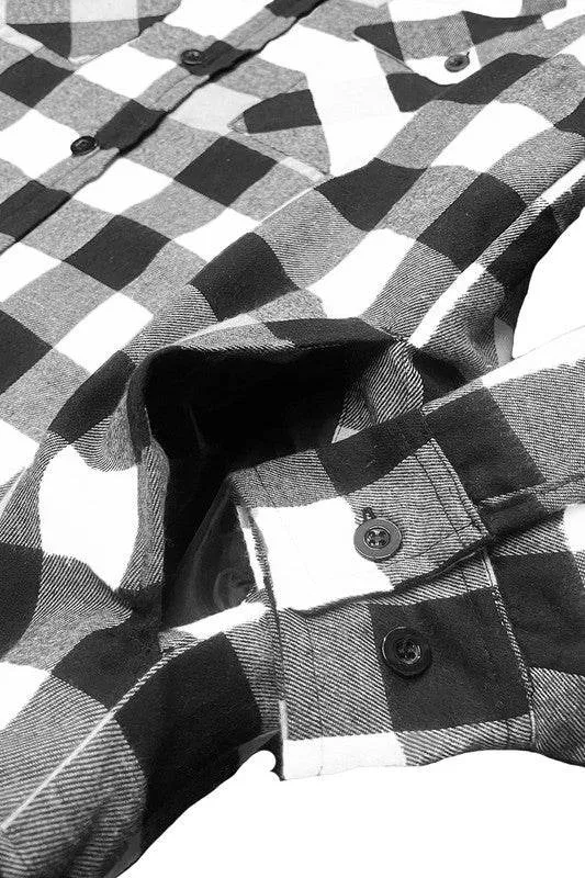 Mens Plaid Quilted Padded Flannel 4 Color Options