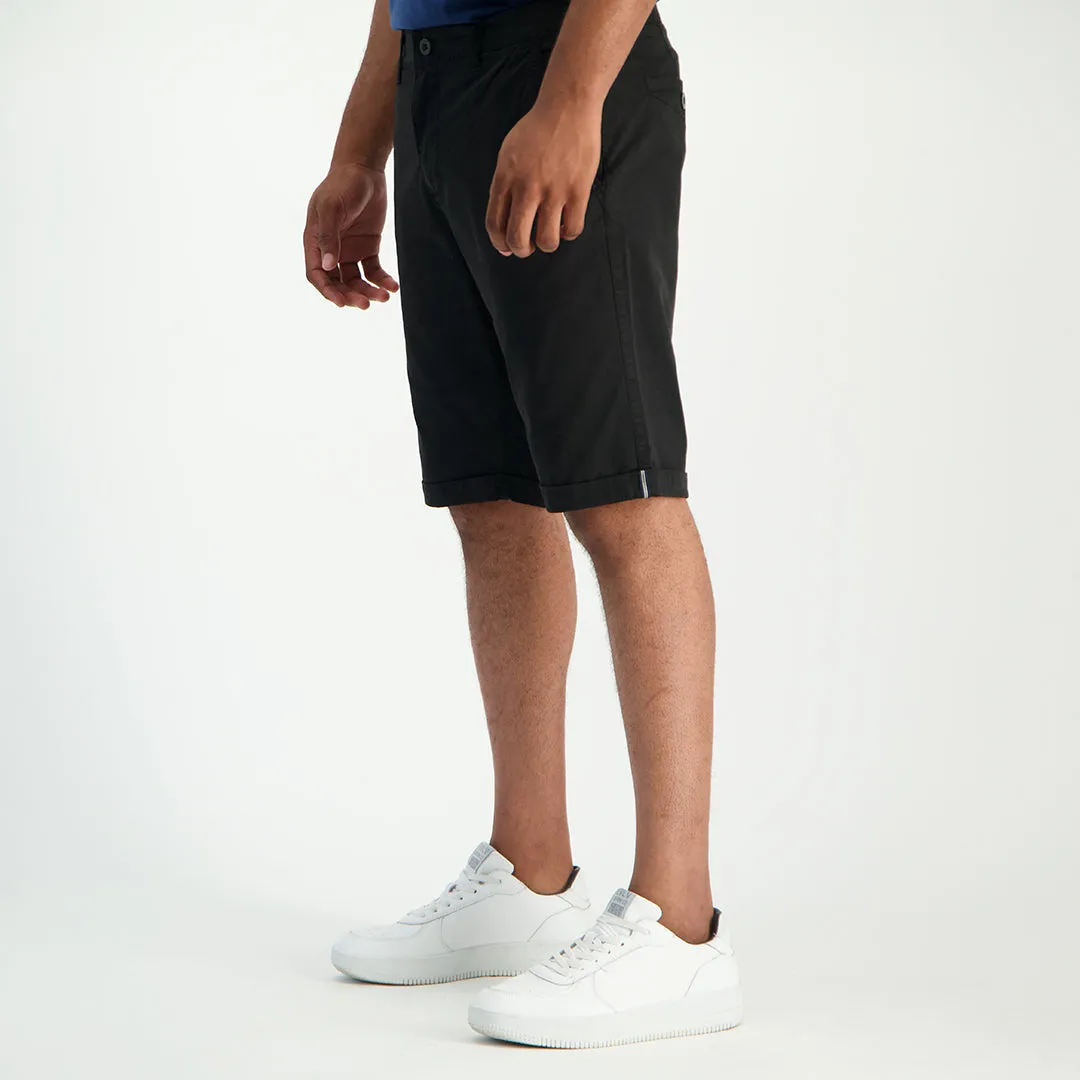 MENS ZAFF BLACK CHINO SHORTS (GARMENT-DYED)