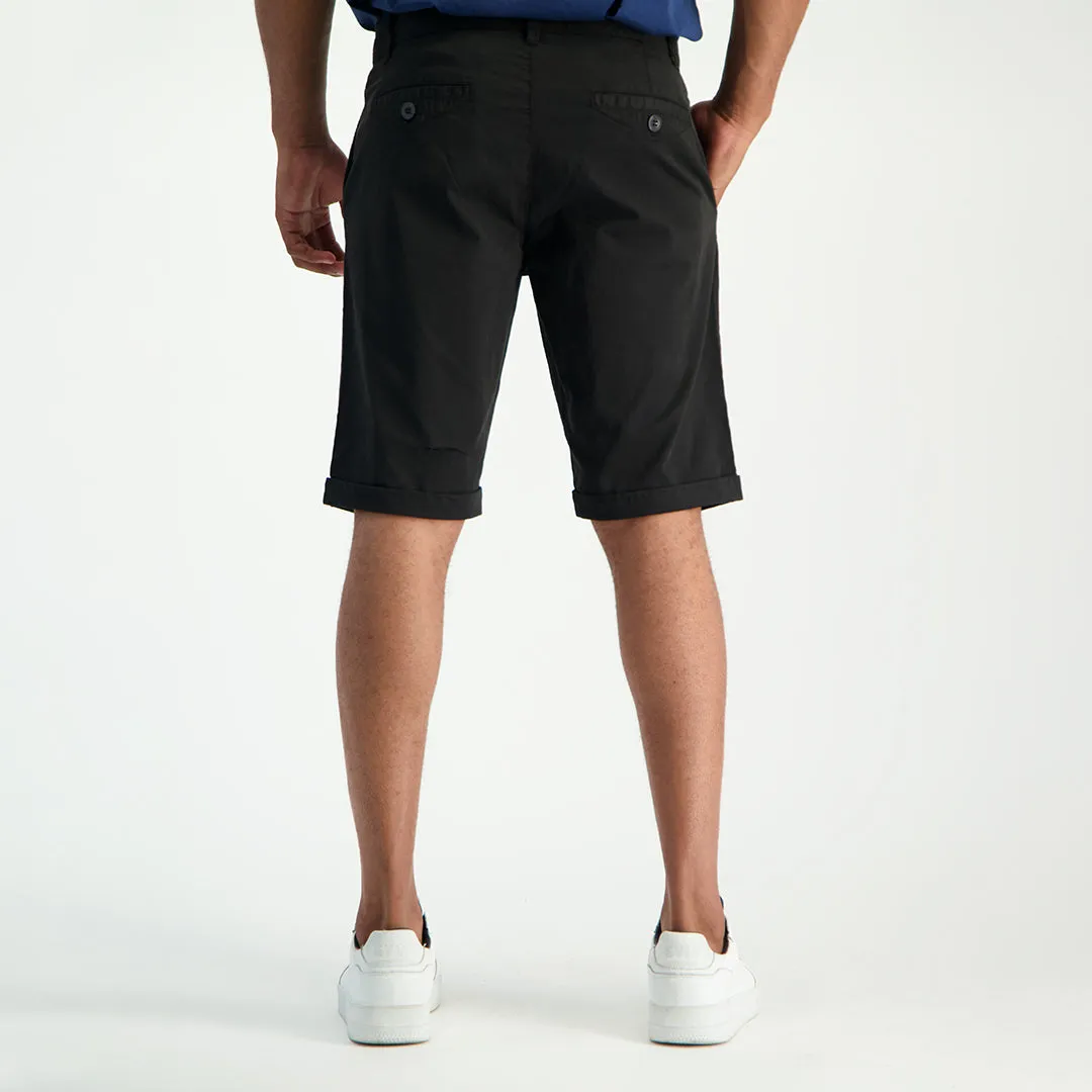 MENS ZAFF BLACK CHINO SHORTS (GARMENT-DYED)