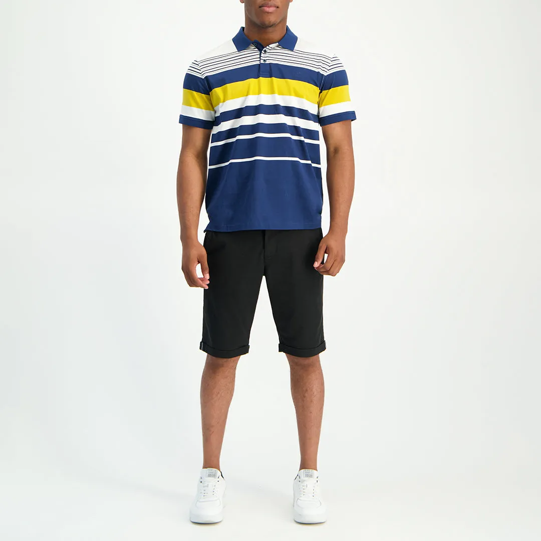 MENS ZAFF BLACK CHINO SHORTS (GARMENT-DYED)