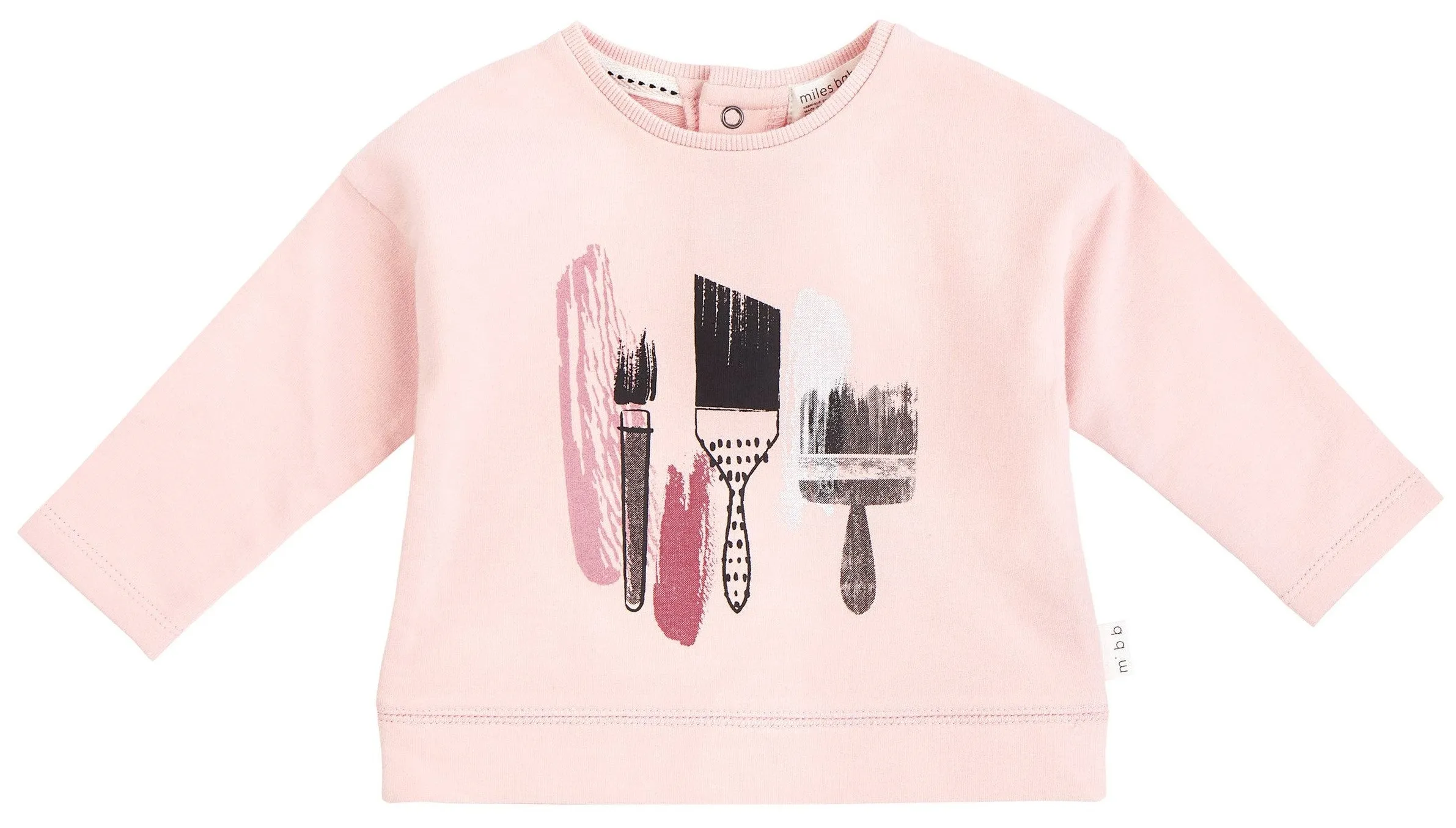 Miles Baby Pink Paintbrush Long Sleeve Top