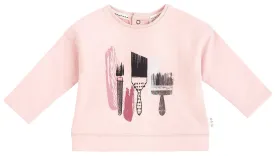 Miles Baby Pink Paintbrush Long Sleeve Top