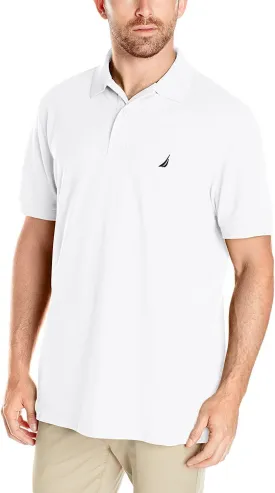 Nautica Men's Short Sleeve Solid Cotton Pique Polo Shirt