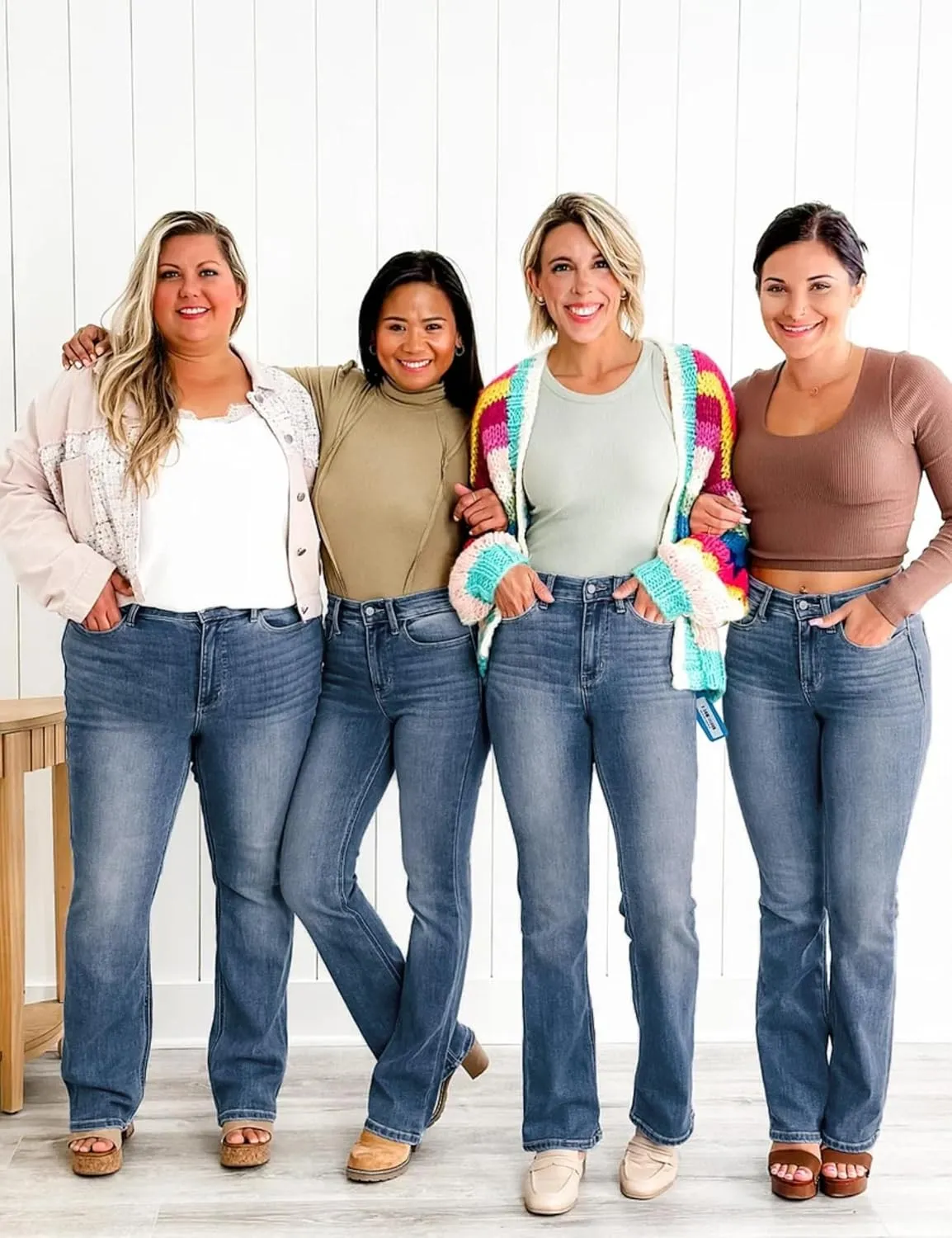 Oprah's Favorite Jeans Baggy Jeans High Waisted Wide Leg Straight Stretchy Denim Pants with Patch Pockets