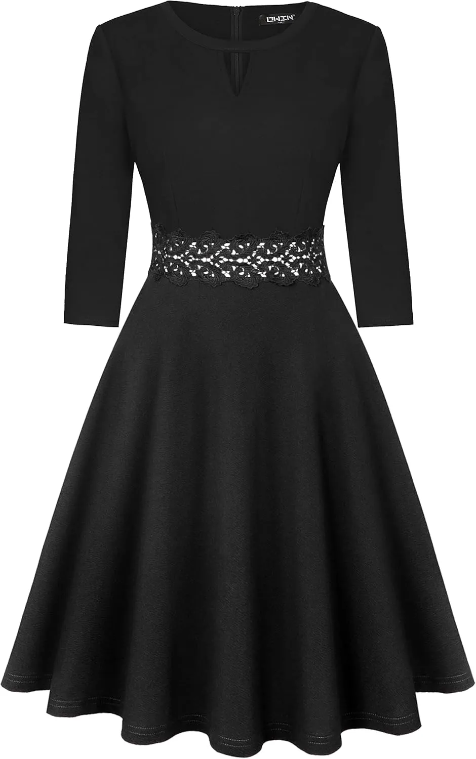 OWIN Women's Vintage Floral Lace Flared A-Line Swing Casual Party Cocktail Dresses Sleeveless