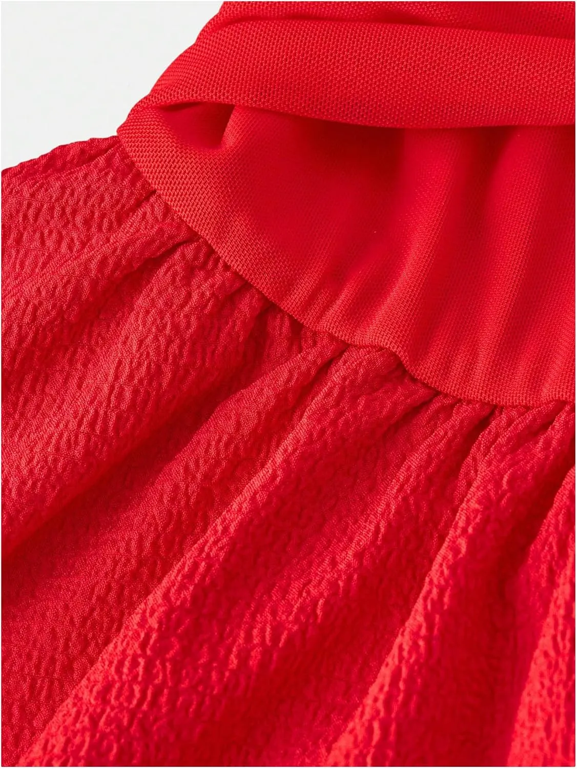 OYOANGLE Girl's Textured Off Shoulder Short Sleeve Dress Party Layered Ruffle Hem A Line Dresses