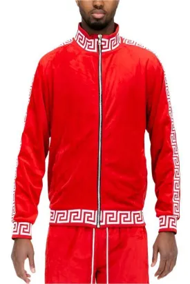 Pattern Trim Velour Track Jackets