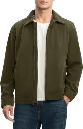 Rdruko Men's Corduroy Jacket Windbreaker Lightweight Casual Stylish Full Zip Bomber Jackets with Zipper Pockets