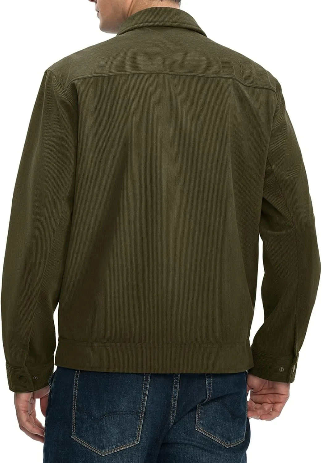 Rdruko Men's Corduroy Jacket Windbreaker Lightweight Casual Stylish Full Zip Bomber Jackets with Zipper Pockets