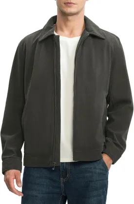 Rdruko Men's Corduroy Jacket Windbreaker Lightweight Casual Stylish Full Zip Bomber Jackets with Zipper Pockets
