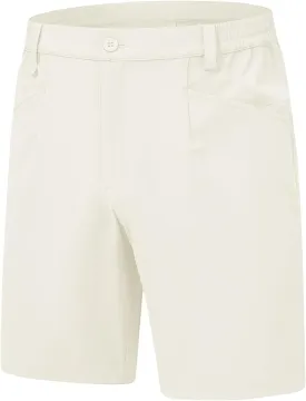 Rdruko Men's Stretch Golf Shorts 7 Inch Inseam Dress Casual Dry Fit Elastic Waist Lightweight Flat Front Work Shorts