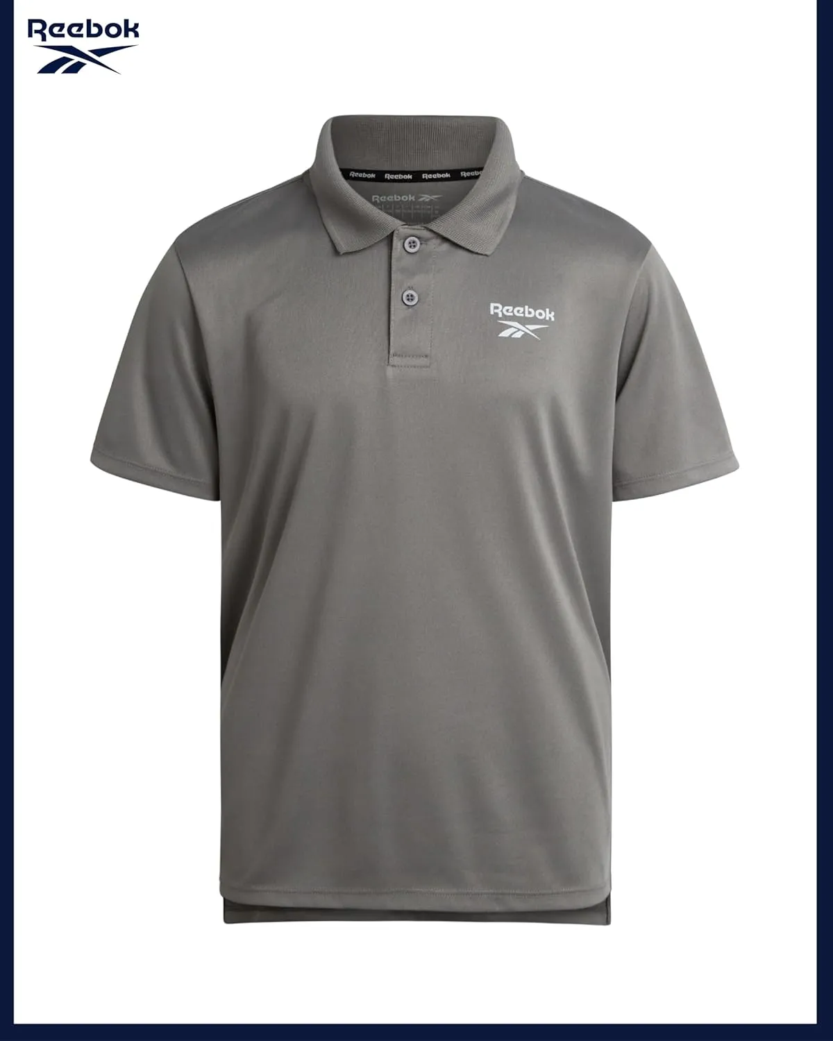 Reebok Boys Polo Shirt - 2 Pack Athletic Performance Short Sleeve Golf Shirt - Moisture Wicking Collared Polo Shirts for Boys