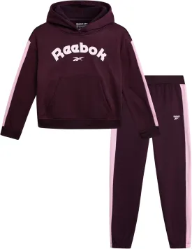 Reebok Girls' Sweatsuit Set - 2 Piece Active Hoodie Sweatshirt and Jogger Pants - Activewear Set for Girls (4-12)