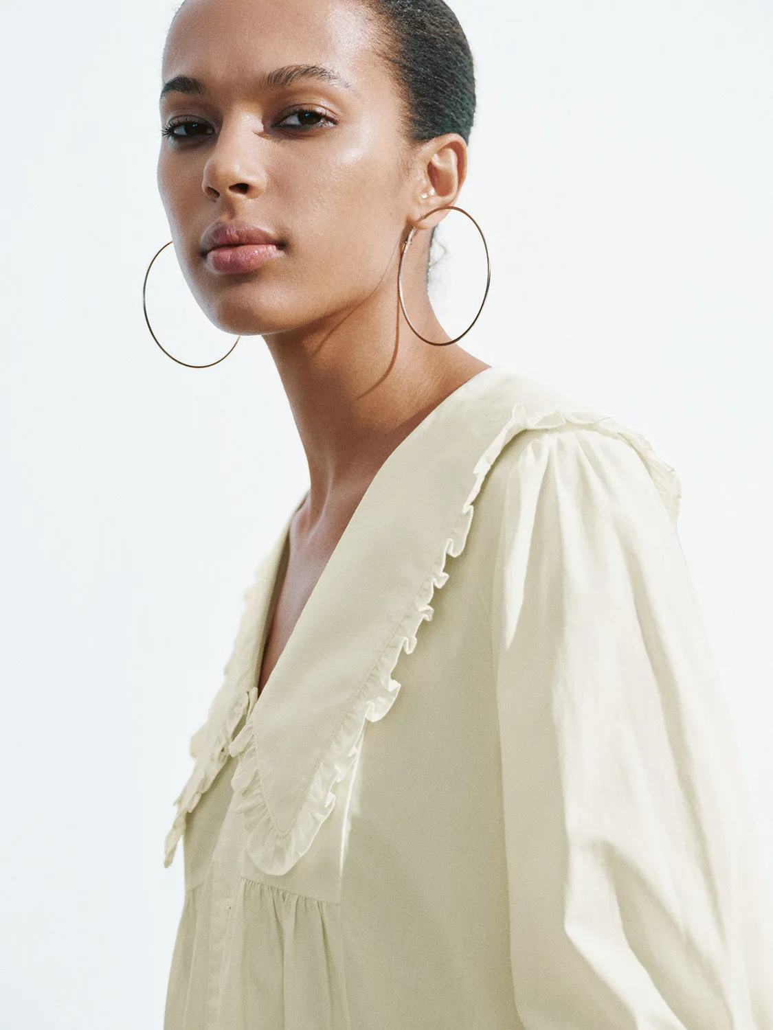 Ruffle Collar A-Line Dresses