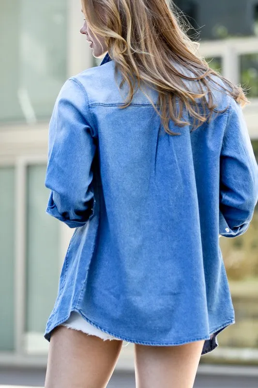 Sassy Denim Button Down