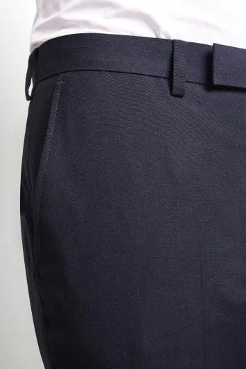 Skinny Fit Machine Washable Navy Cropped Trousers with Stretch