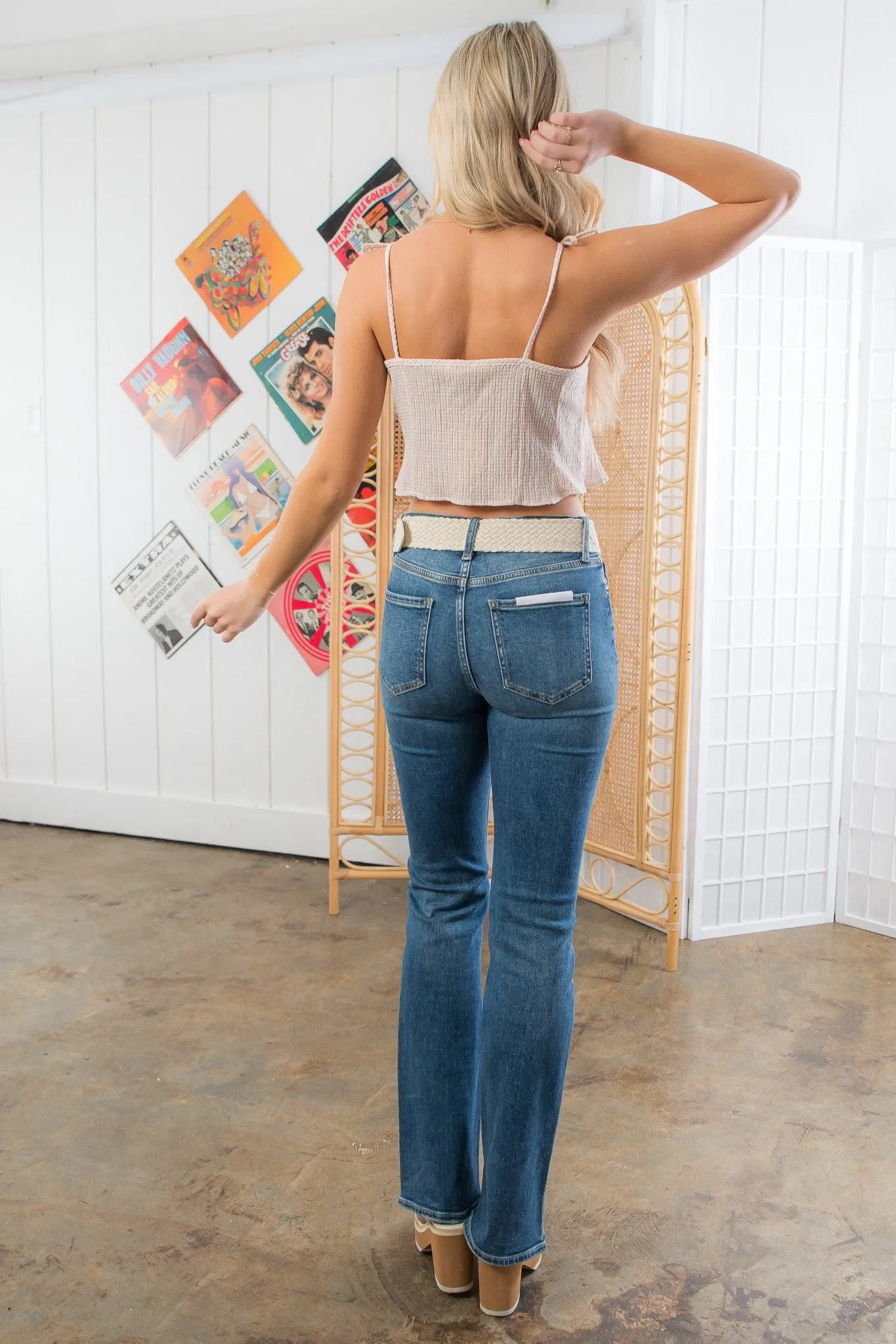 Toasty Taupe Tie-Strap Crop Top
