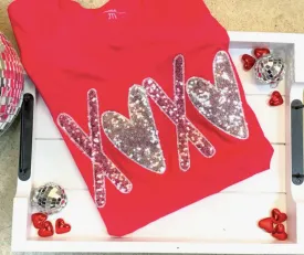 Valentine XOXO Embroidered Tee