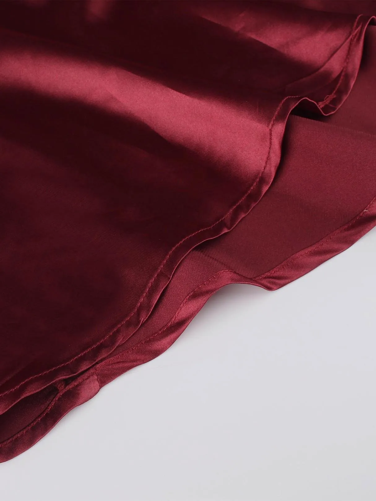 Wholesale Red V-Neck Sleeveless Plain Backless Self-Tie High-Low Hem Maxi Dress