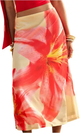 Women's Floral Skirt Summer Vacation Drop Waist Boho Long Skirts