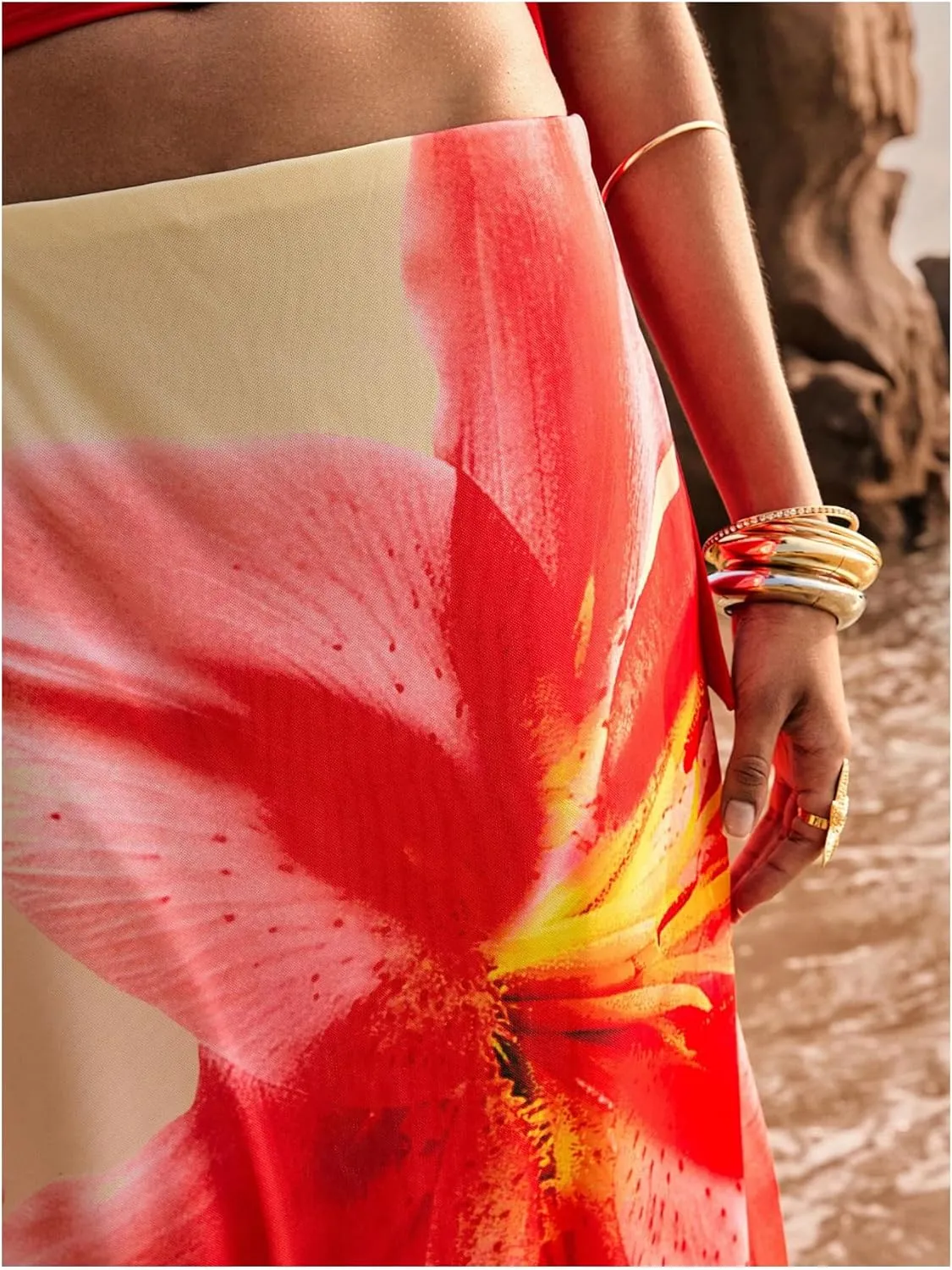 Women's Floral Skirt Summer Vacation Drop Waist Boho Long Skirts