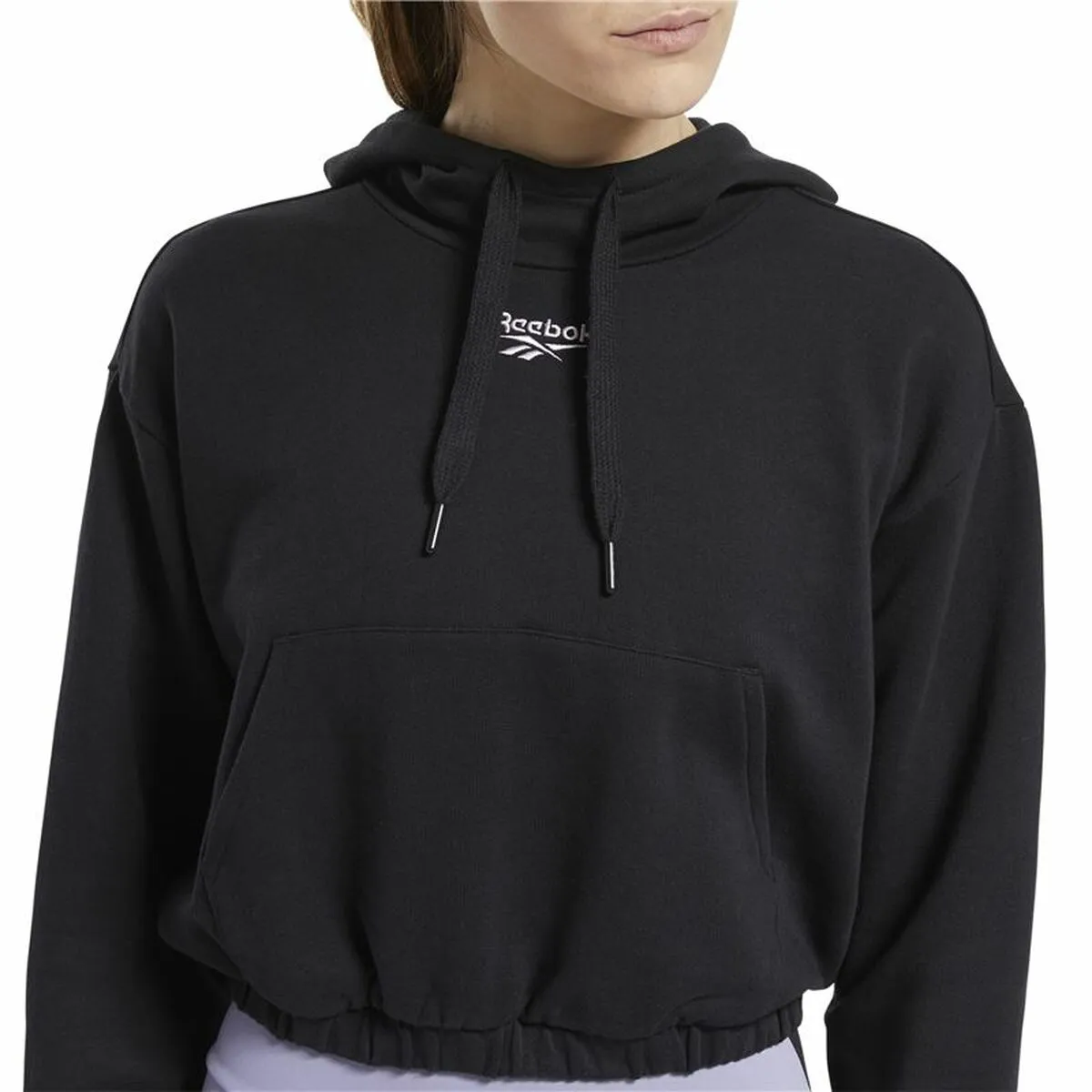 Women’S Hoodie Reebok Sportswear Cropped Black