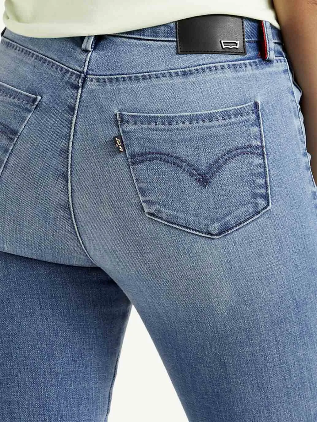Women's Mid Rise Flared Blue Jeans
