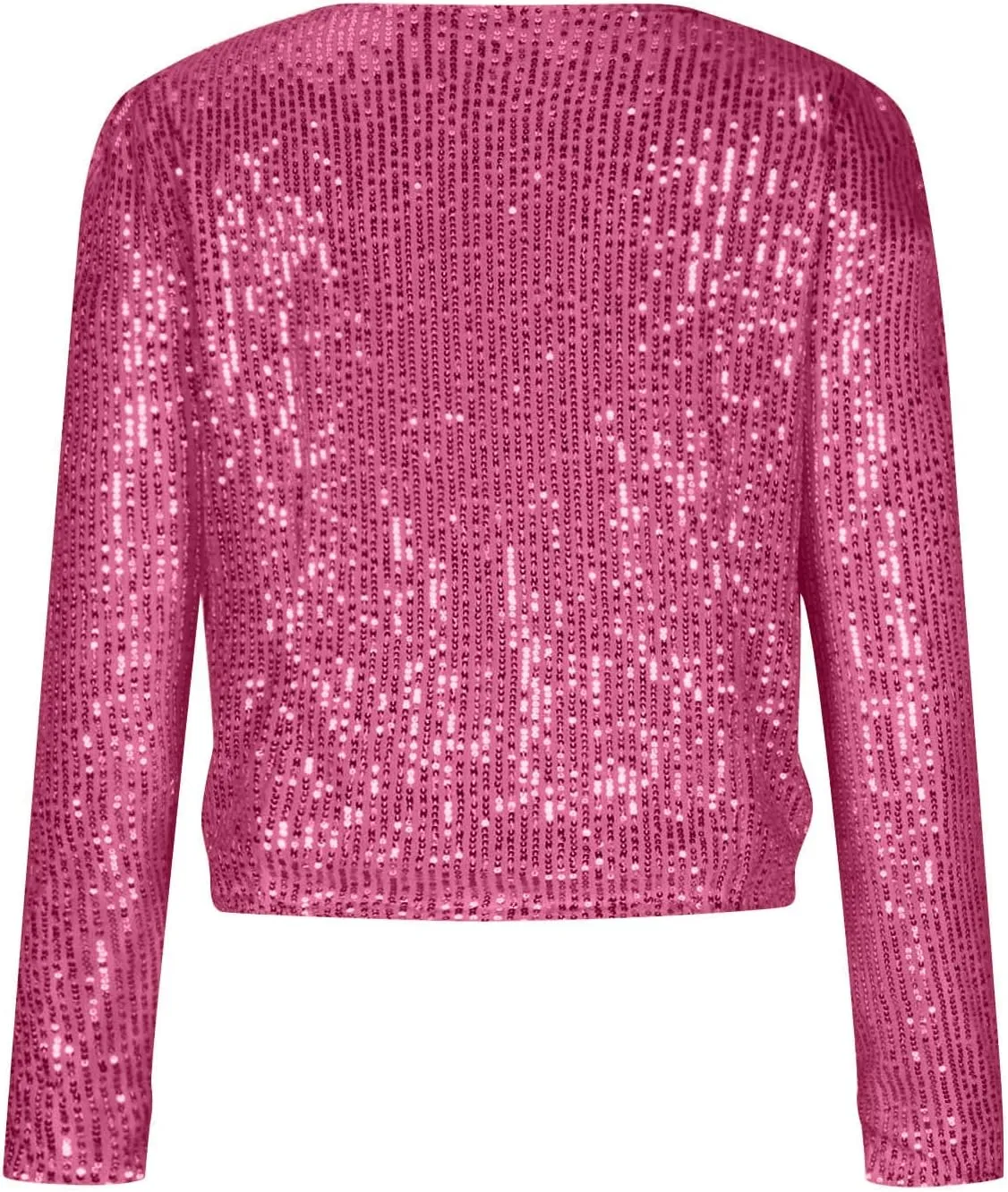 Womens Sequin Blazer Jacket Casual Long Sleeve Open Front Zip Up Sparkle Bomber Jackets for Evening Party